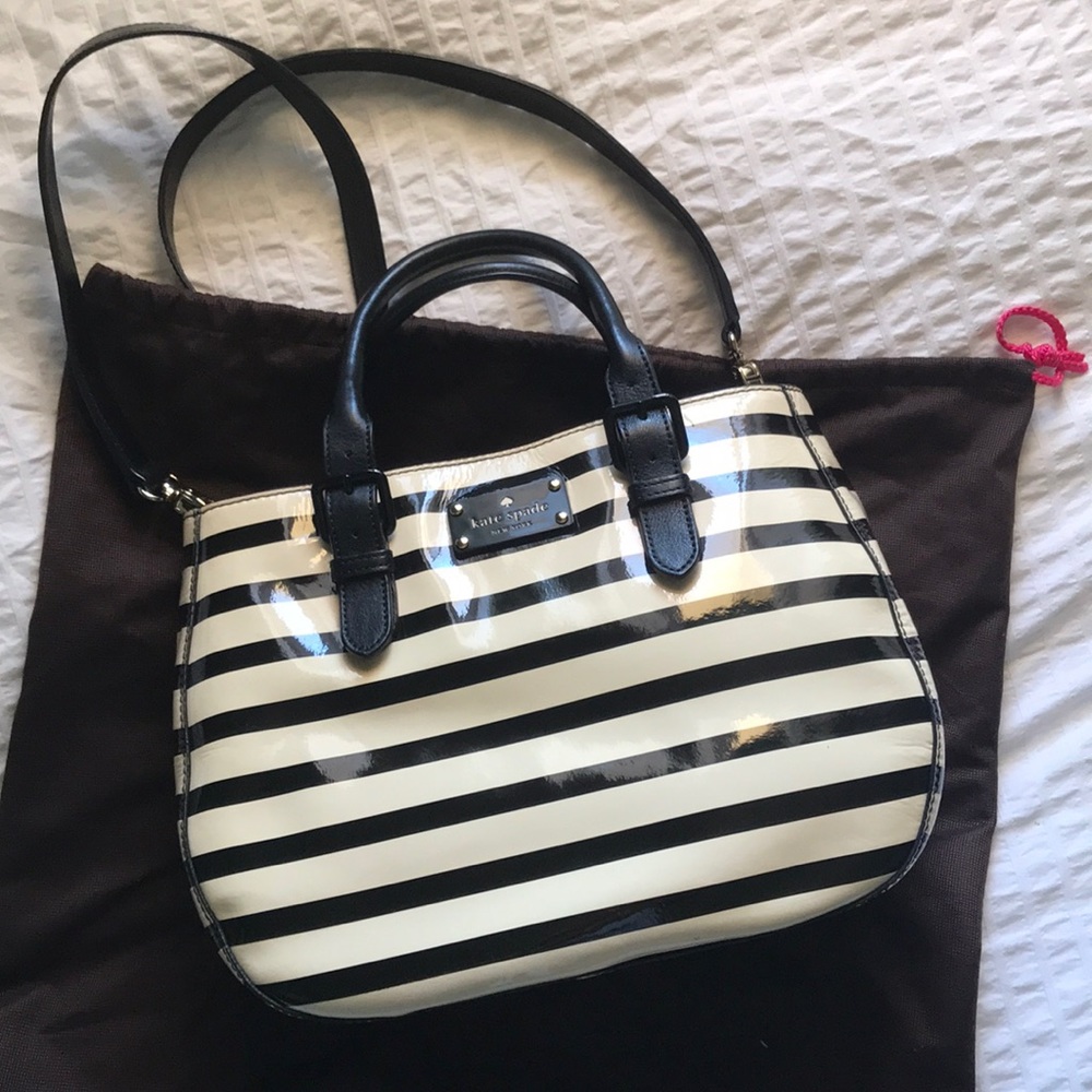 Striped Kate Spade purse with dust bag